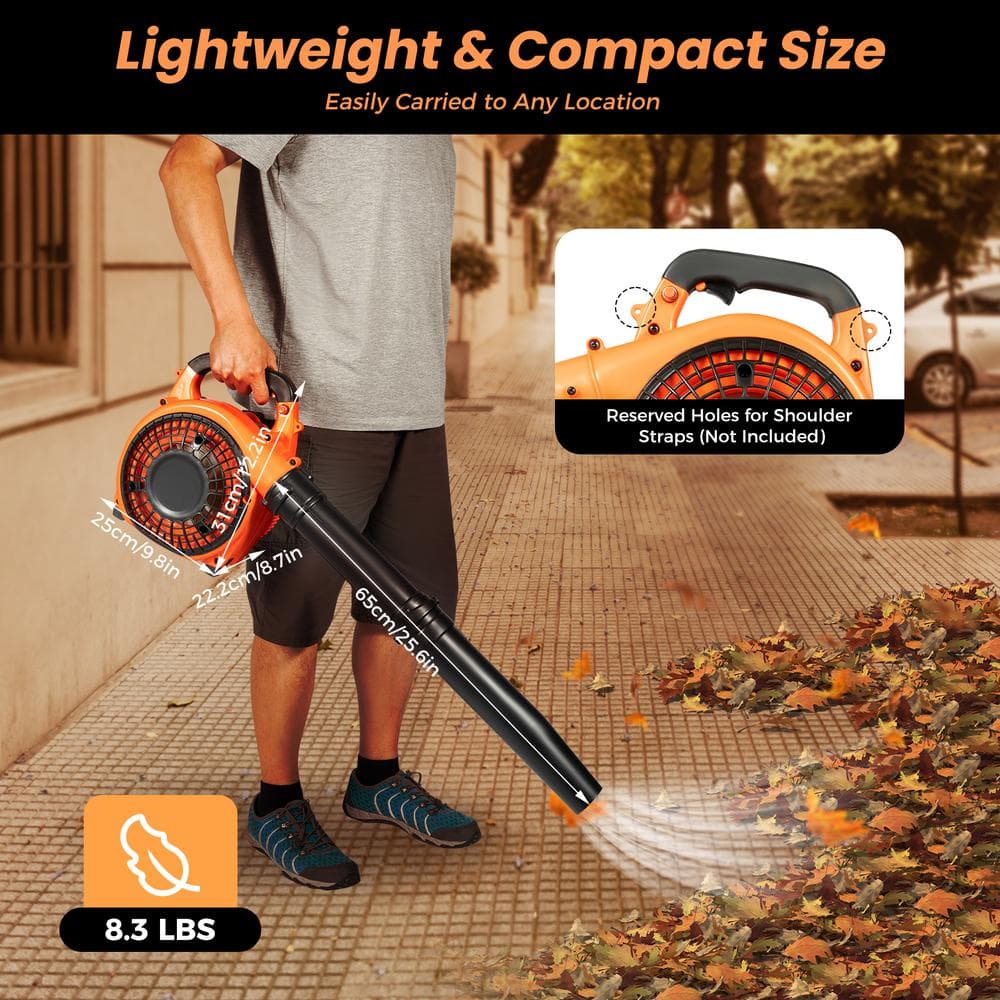 160 MPH 400 CFM 25.4 CC Gas Powered 2-Stroke Cycle Handheld Leaf Blower - Hercitys