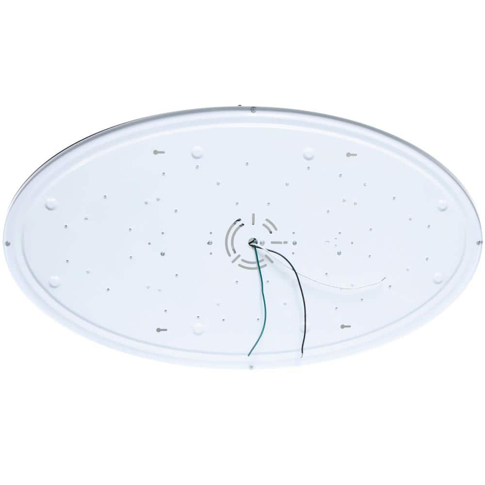 32 in. Oval LED Ceiling Mount Fixture, Dual Ring Satin Nickel, Dimmable, 3 CCT 3000K-5000K, 5500 Lumens - Hercitys