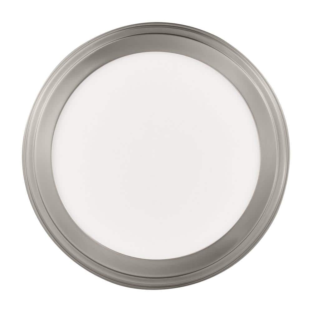 15 in. Brushed Nickel 5-CCT LED Round Flush Mount, Low Profile Ceiling Light (2-Pack) - Hercitys