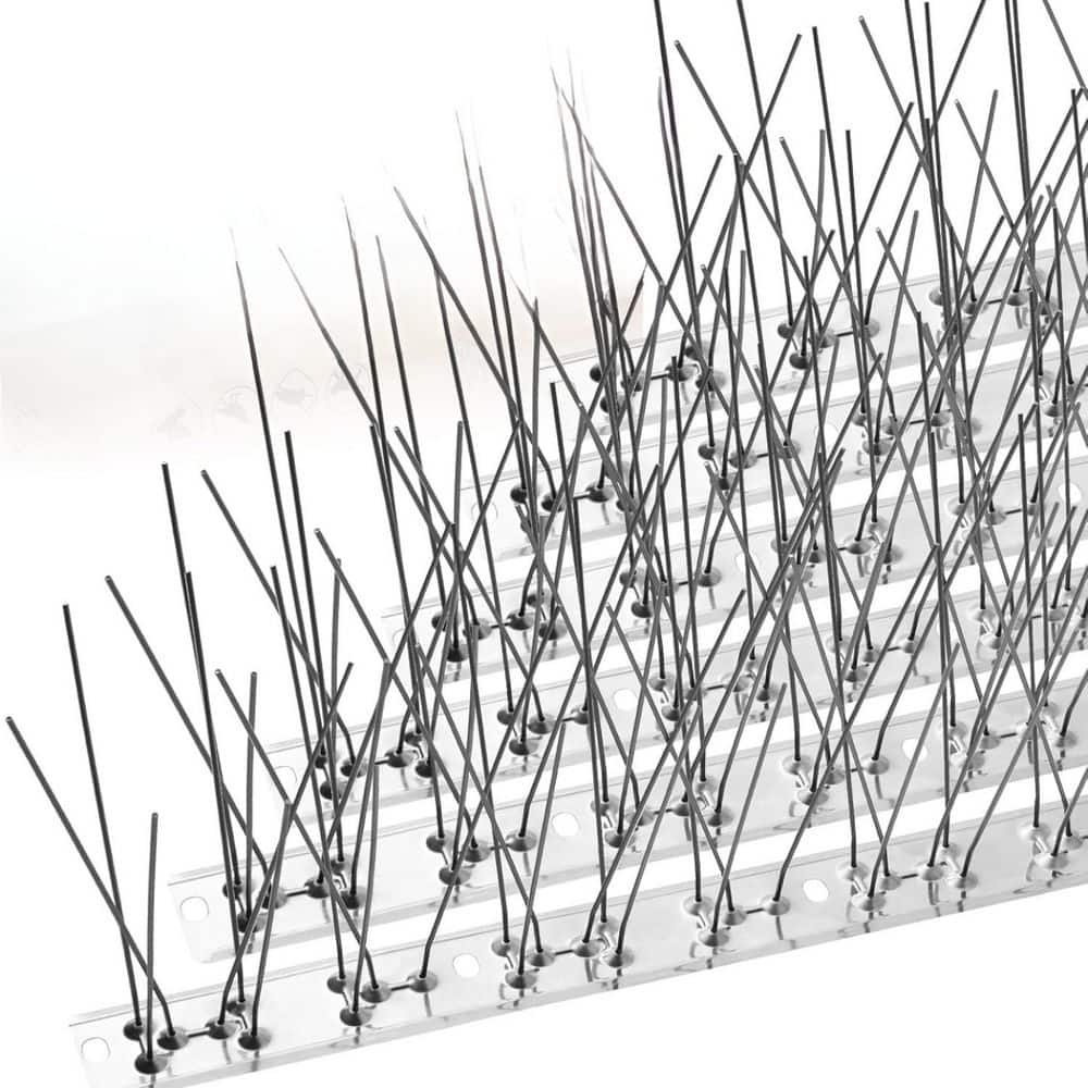 10 ft. Stainless Steel Bird Spikes Pre-Assembled for Pigeons and Birds Durable and Weatherproof - Hercitys