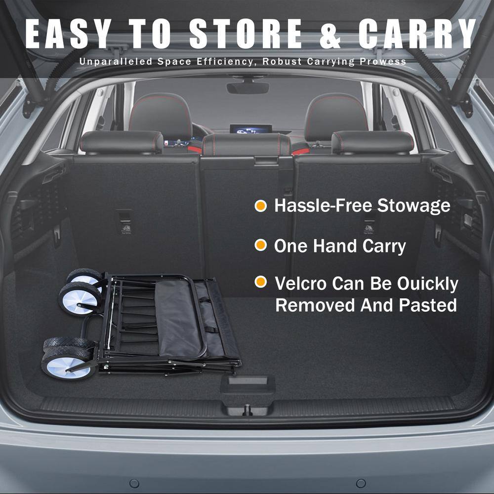 3 cu. ft. Fabric Garden Cart in Black - Hercitys