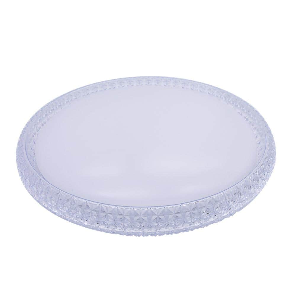 16 in. Faux Crystal Acrylic Shade Light Fixture with Adjustable CCT 3000K/4000K/5000K Dimmable Flush Mount Light Fixture - Hercitys