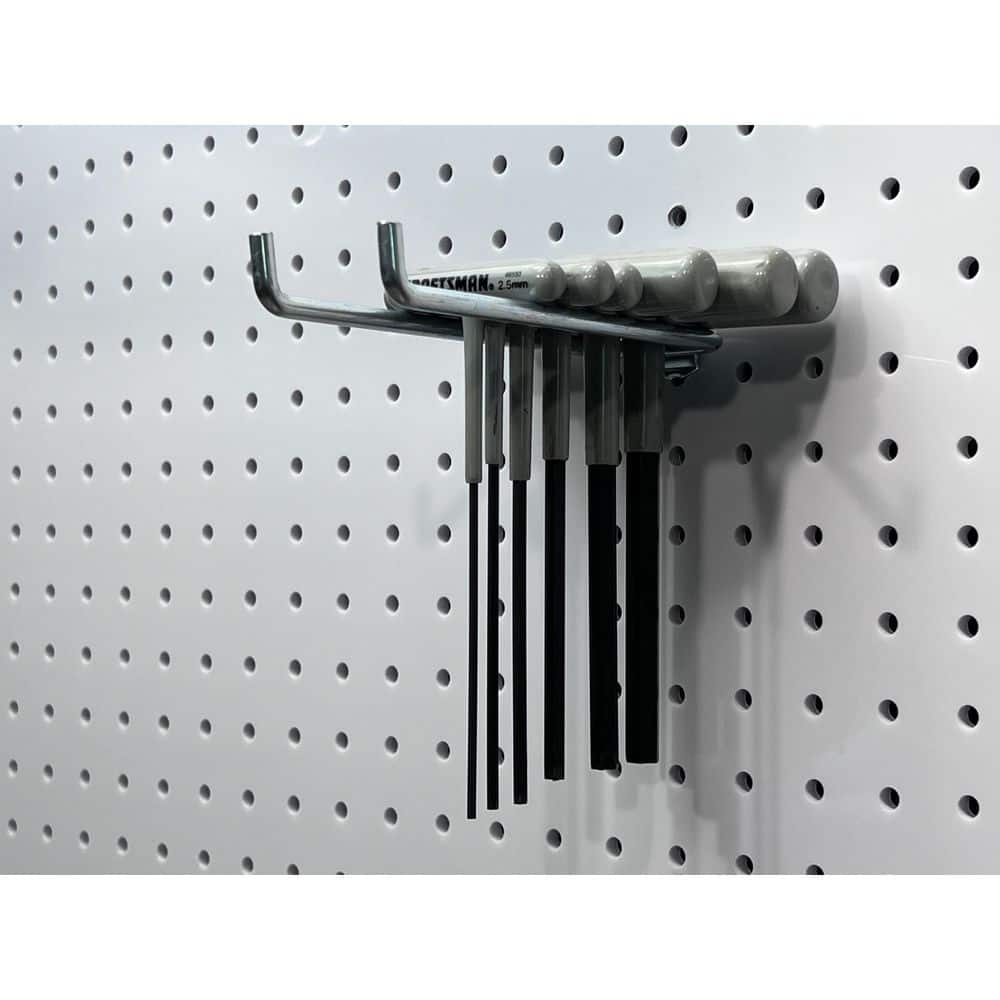 5-3/4 in. Double Rod 80 Degree Bend 1/4 in. Dia Zinc Plated Steel Pegboard Hook (10-Pack) - Hercitys