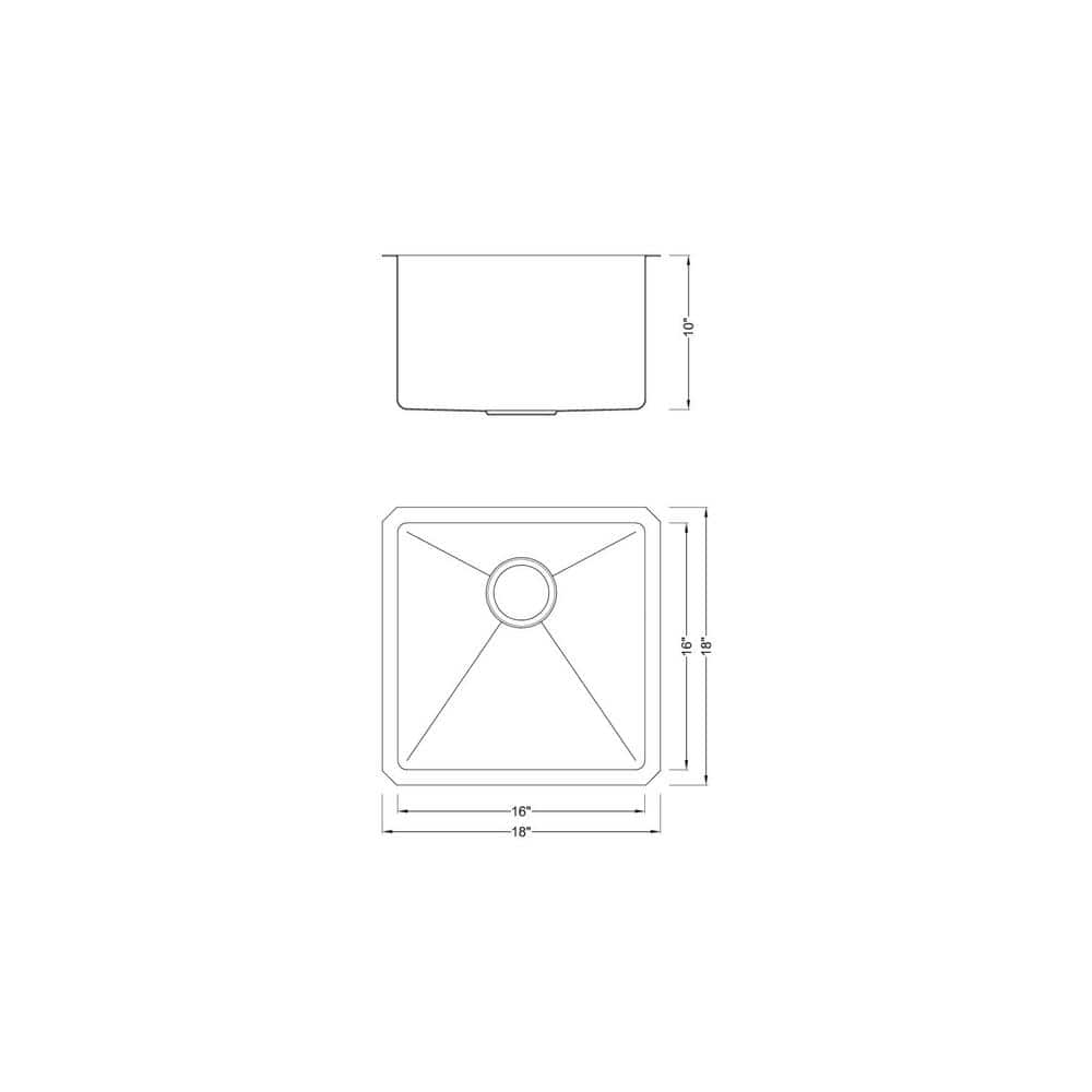 16-Gauge Stainless Steel 18 in. x 18 in. x 10 in. Undermount Bar Sink with Cutting Board Colander and Strainer - Hercitys