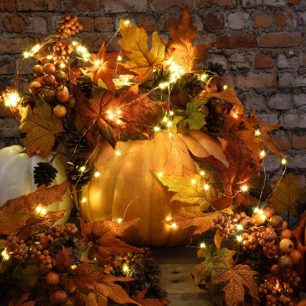 100 LED Bulbs Warm White Copper Multi-Strand Fairy String Lights Battery Operated (Set of 2) - Hercitys