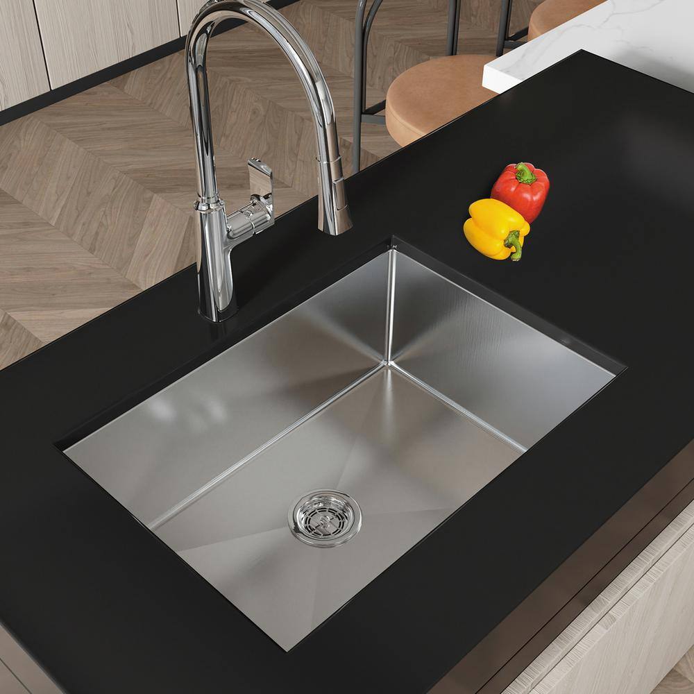 27 in. Multifunctional Undermount Single Bowl Nano Gray Stainless Steel Kitchen Sink (Sink Only) - Hercitys