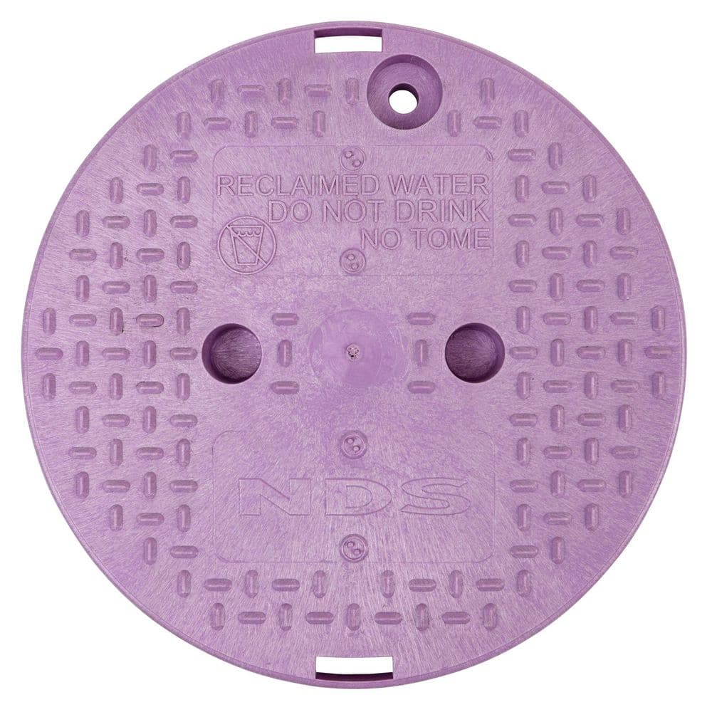 10 in. H, 10 in. Round Standard Series Valve Box and Cover, Purple Reclaimed Water Cover - Hercitys