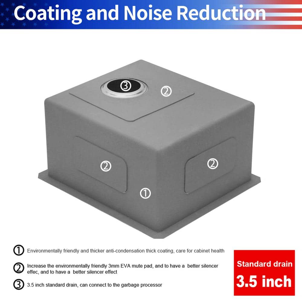 23 in. L x 18 in. W Undermount Single Bowl 16-Gauge Stainless Steel Kitchen Sink in Brushed Nickel - Hercitys