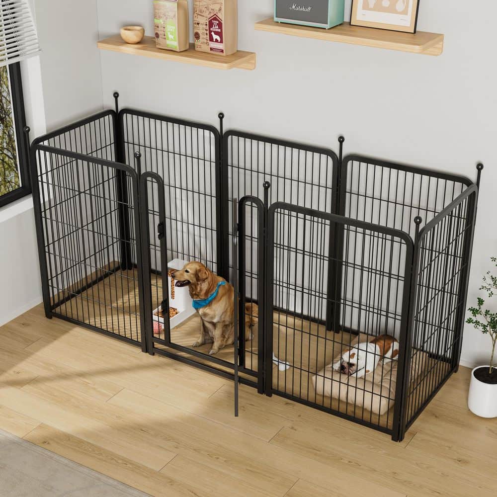 40 in. Heavy Duty Metal Iron Garden Fence for Dogs and Pets - Hercitys