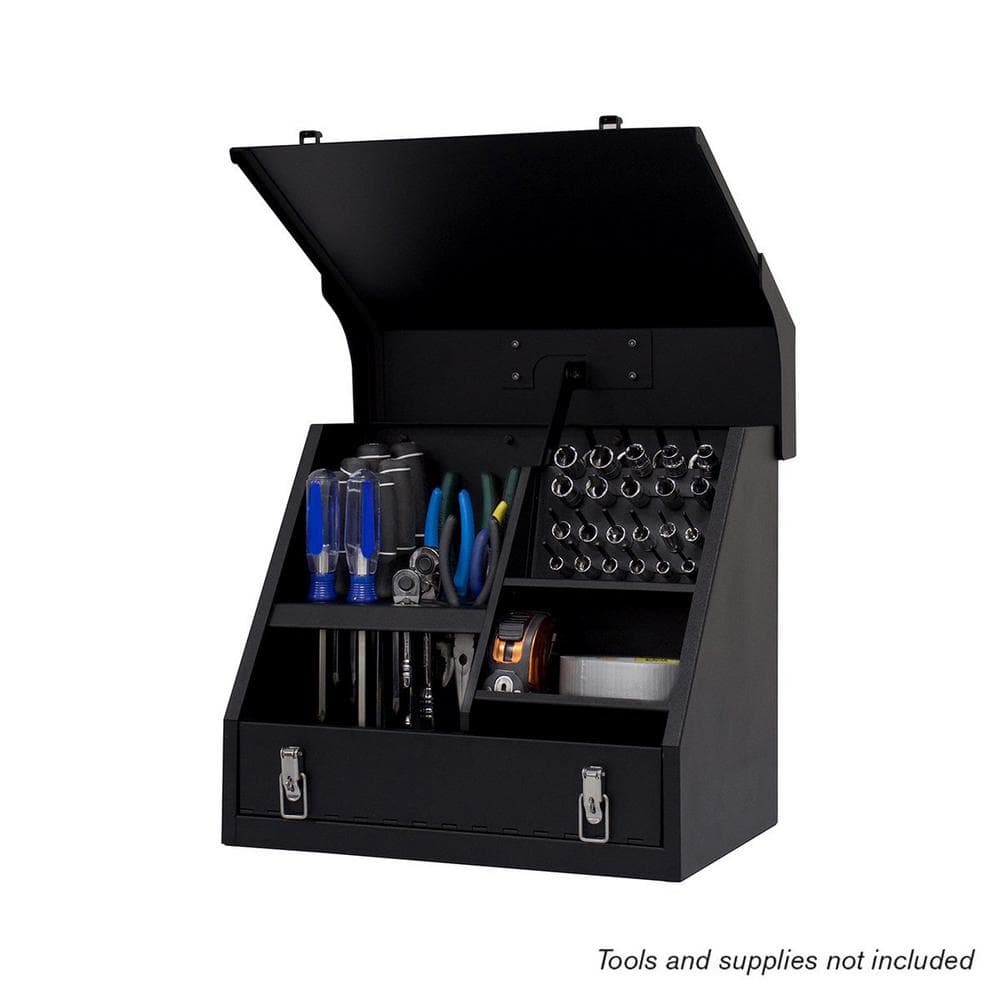 15 in. W x 11 in. D Portable Handheld Steel Shop Triangle Tool Box for Sockets, Wrenches and Screwdrivers - Hercitys