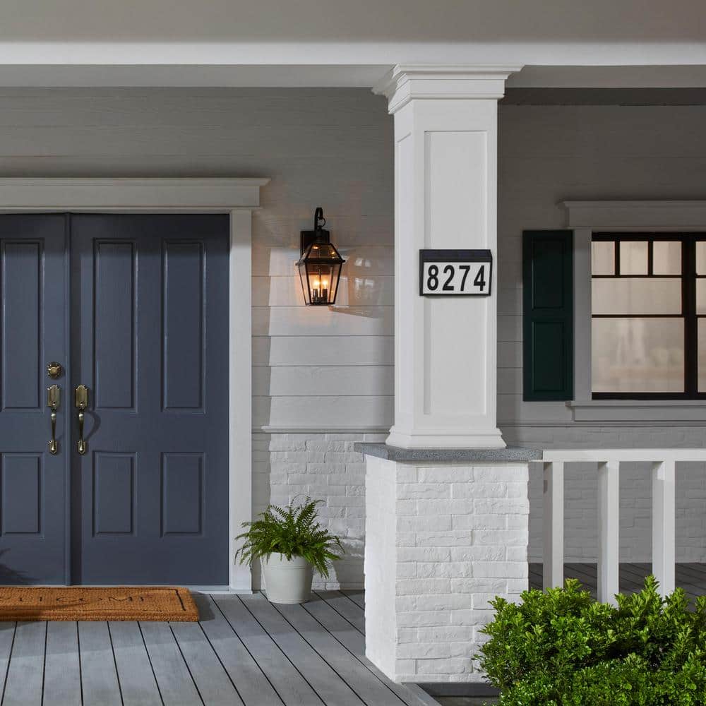 11 in. x 7 in. Black Solar Address Plaque - Hercitys