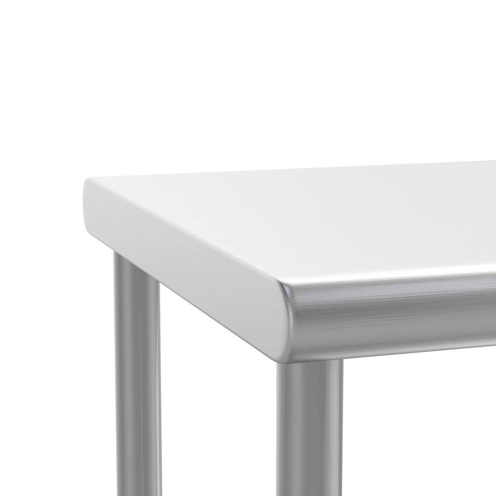 36 in. W x 12 in. D Rectangle Stainless Steel Metal Shelf with Stainless Steel Frame - Hercitys