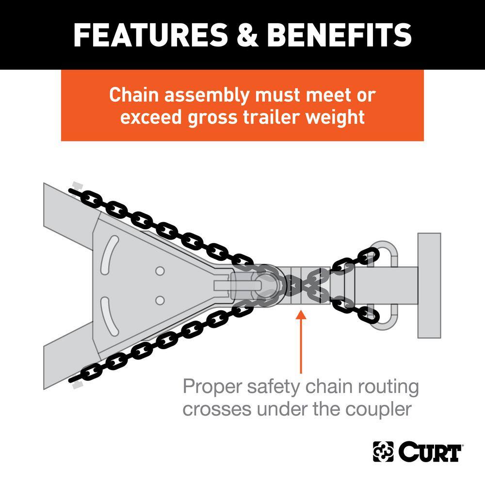27″ Safety Chain with 1 S-Hook (7,000 lbs., Clear Zinc) - Hercitys