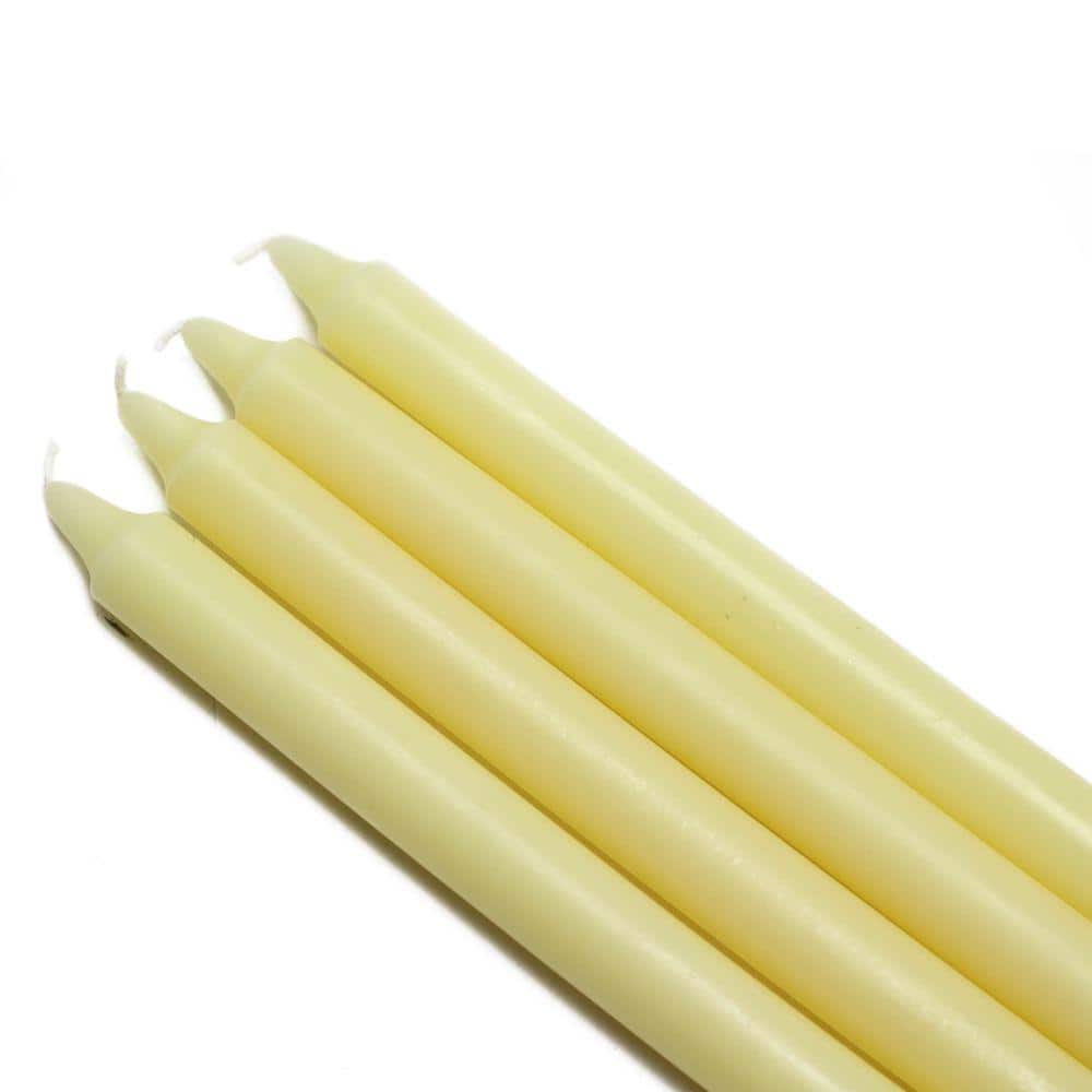 10 in. Ivory Straight Taper Candles (12-Set) - Hercitys