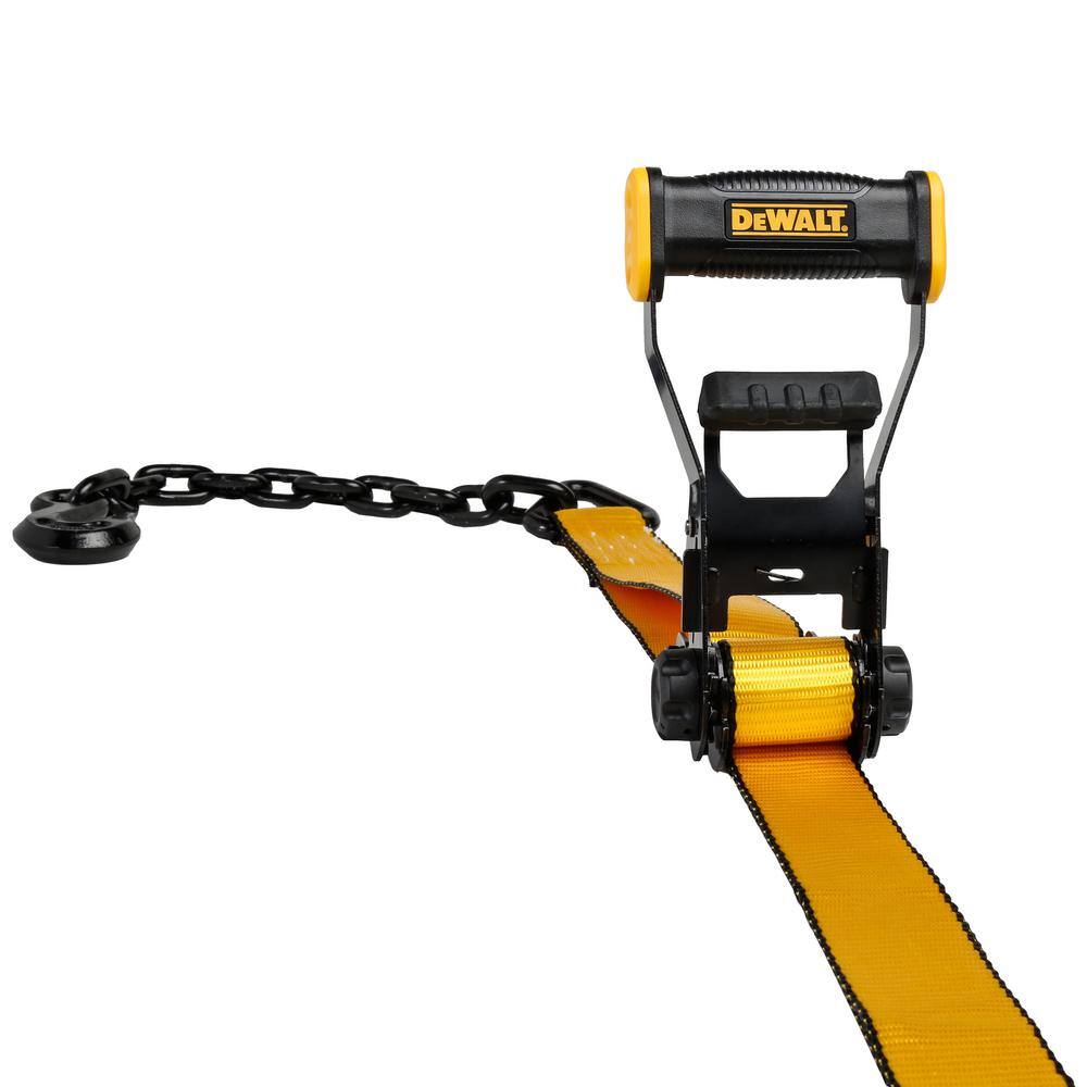 30 ft. x 2 in. Heavy-Duty Ratchet Tie Down with Chain and Hooks - Hercitys