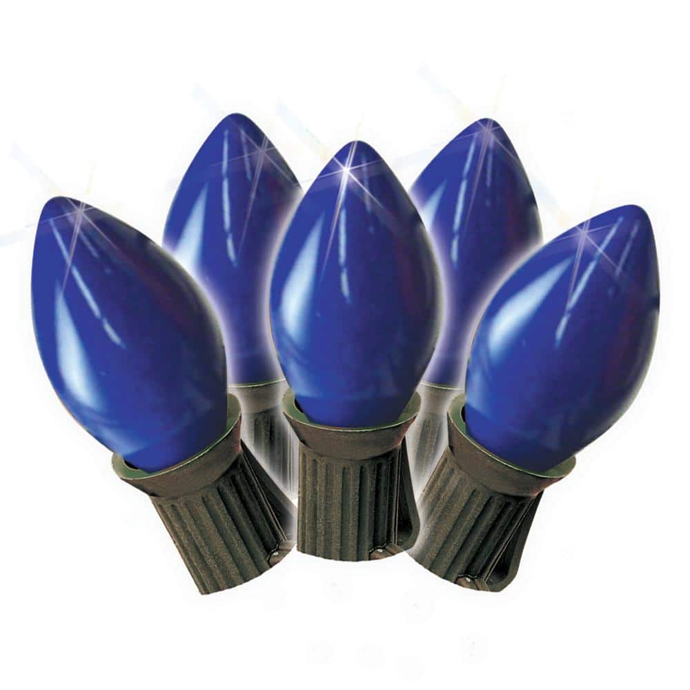 25-Light Ceramic Blue C7 Old Fashioned Light Set - Hercitys