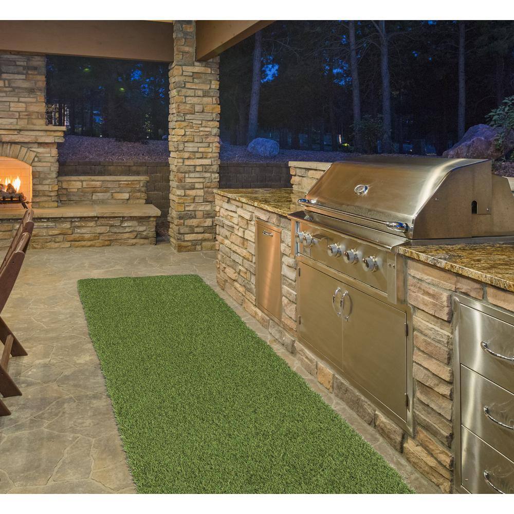 26 in. x 36 ft. Green Artificial Grass Runner Rug - Hercitys