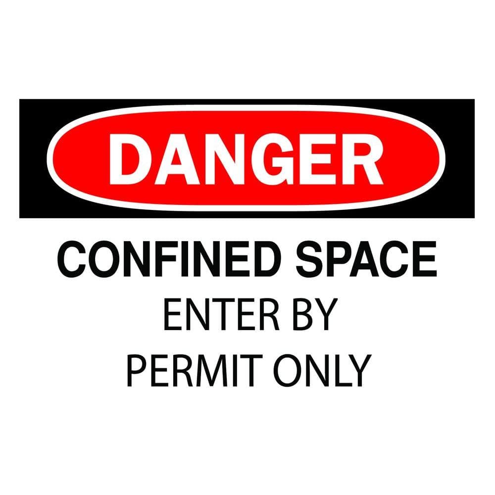 10 in. x 14 in. Aluminum Confined Space Sign - Hercitys