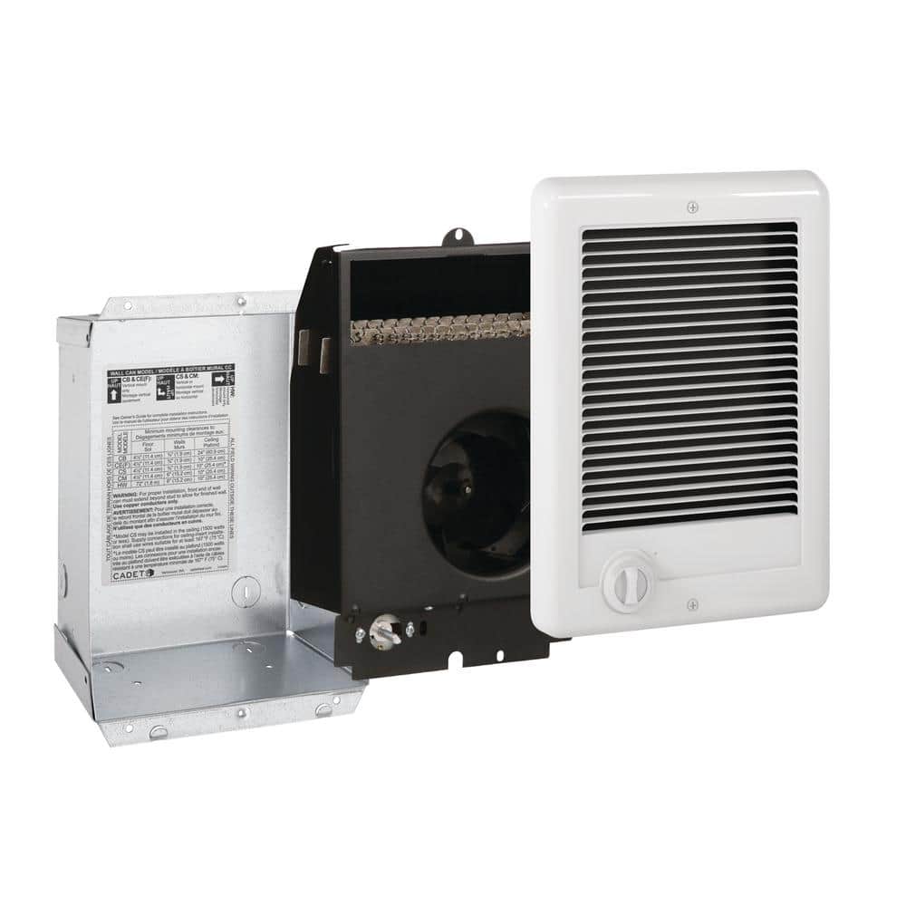 120-volt 1,000-watt Com-Pak In-wall Fan-forced Electric Heater in White with Thermostat - Hercitys