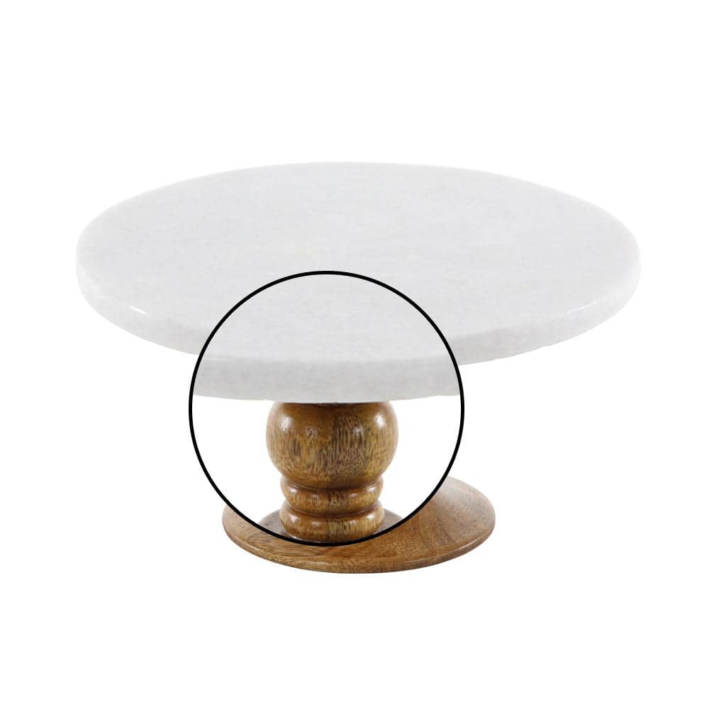 5 in. H 1-Tier Brown Serving Tray Cake Stand - Hercitys