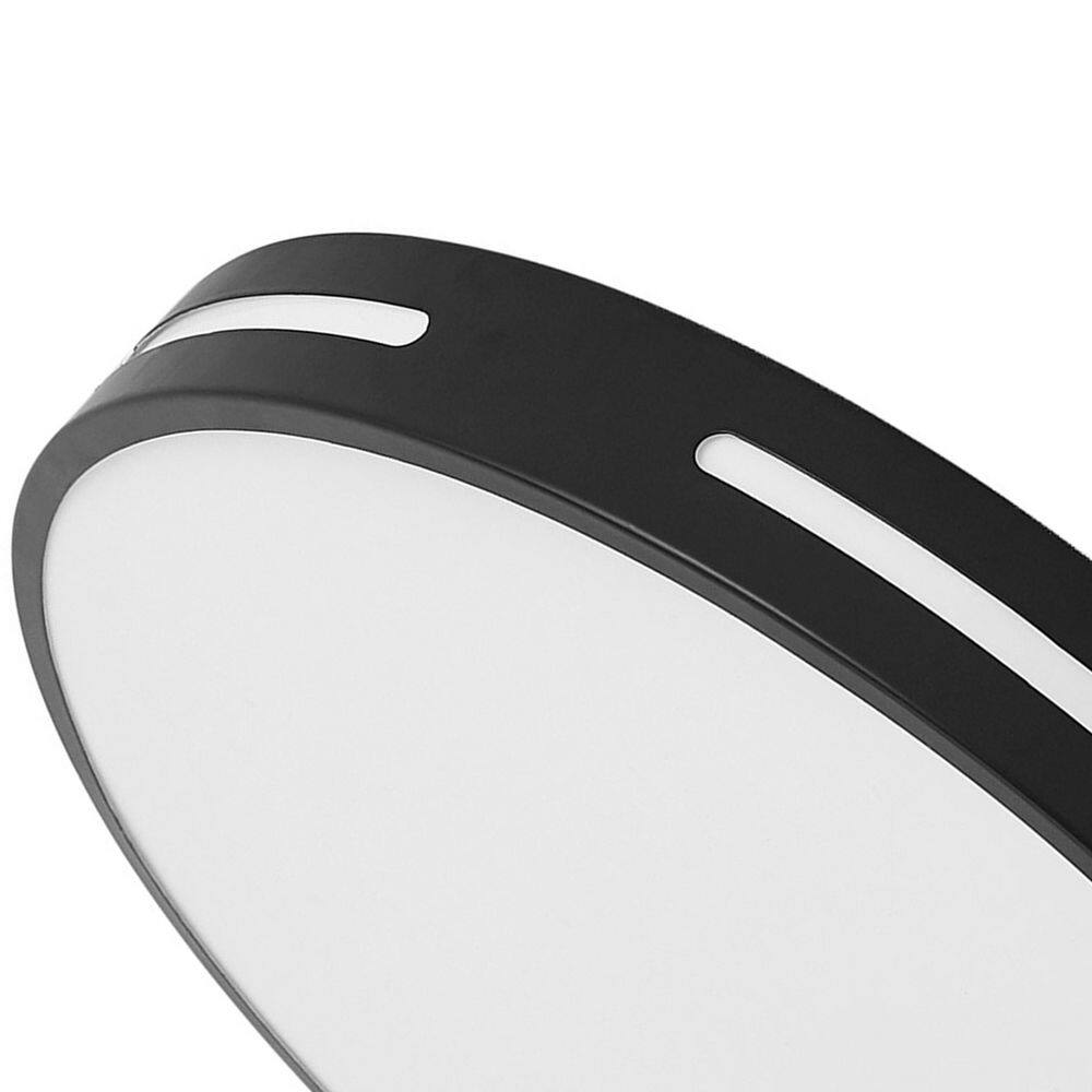 11.8 in. 1-Light LED Flush Mount Ceiling Light 24-Watt Close to Ceiling Light with PS Shade, Black - Hercitys