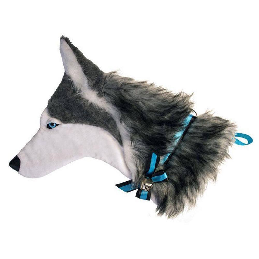 22 in. Long Hair Husky Dog Faux Fur Christmas Stocking - Hercitys