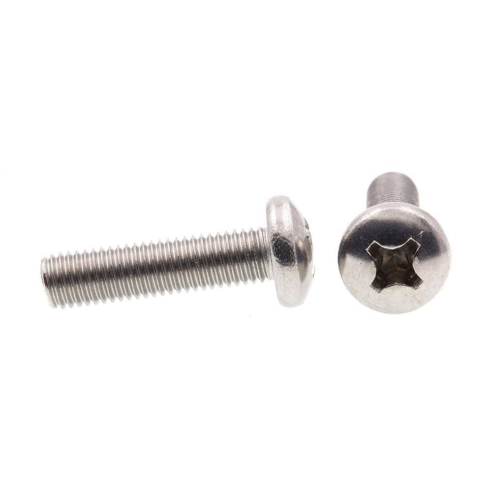 1/4 in. 28 x 1 in. Phillips Pan Head Grade 18 to 8 Stainless Steel Drive Machine Screws (10-Pack) - Hercitys