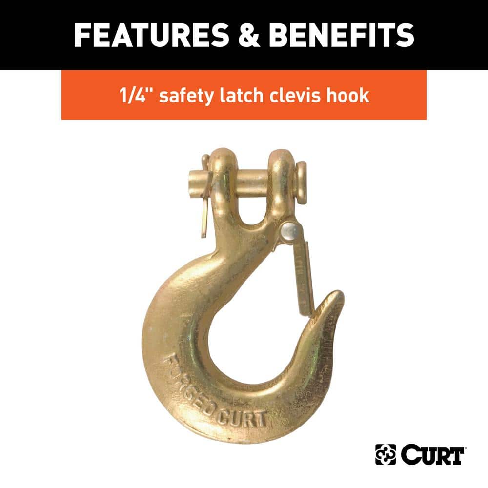 35″ Safety Chain with 1 Clevis Hook (12,600 lbs., Yellow Zinc) - Hercitys