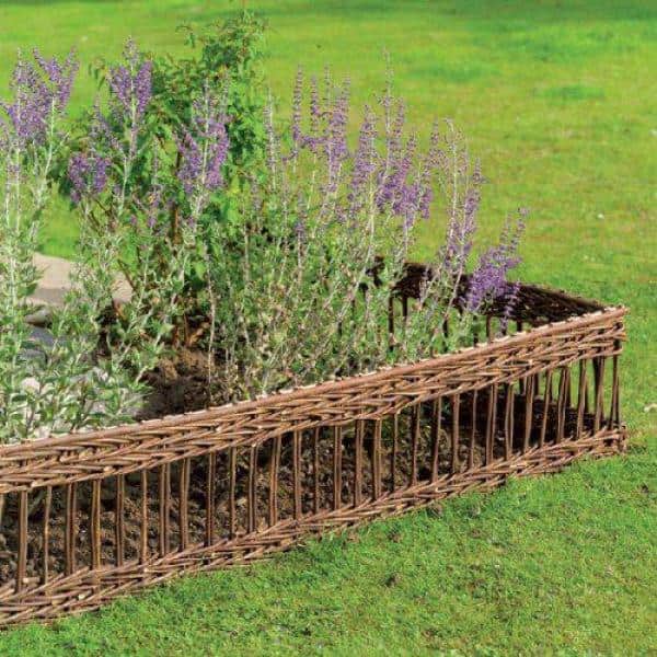 4 ft. Woven Willow Edging with Vertical Cross Sections Pattern - Hercitys