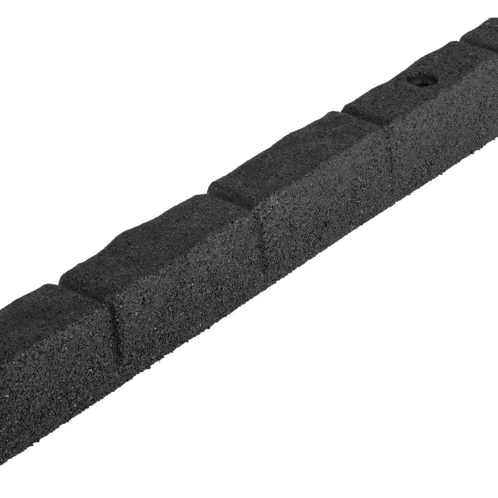 48 in. x 2.5 in. x 3 in. Gray SmartLoc Cobblestone Rubber Edging (4-Pack) - Hercitys