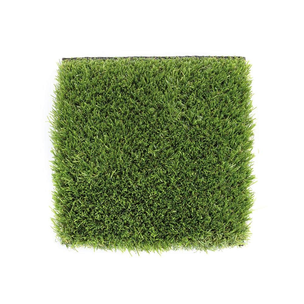 15 ft. W x Cut to Length Green and Tan Quick Draining Artificial Grass Turf - Hercitys