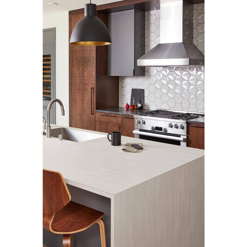 4 ft. x 8 ft. Laminate Sheet in White Pearl Cascade with Monolith Finish - Hercitys