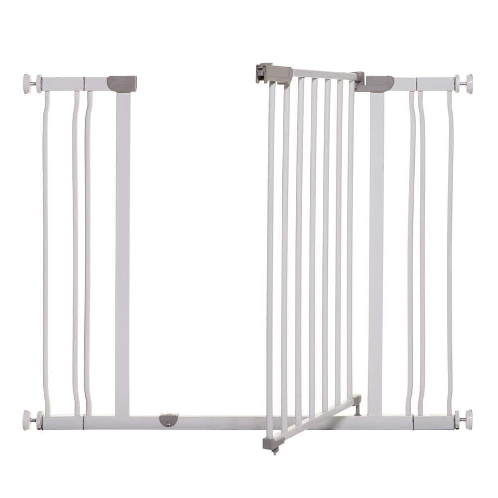 30 in. Tall Metal Ava 29.5 in. -36.5 in. Wide Pressure Mounted Walk-Thru Baby Gate – White - Hercitys