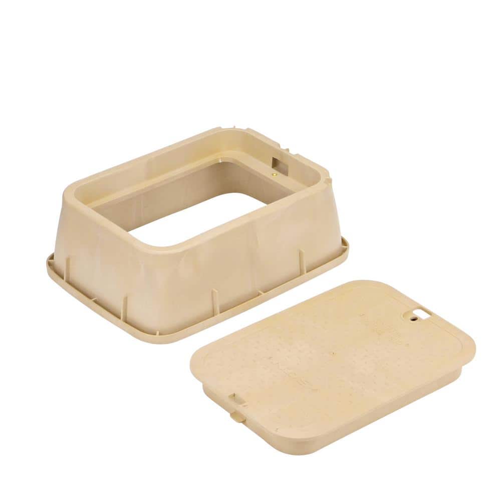 14 in. X 19 in. Rectangular Standard Series Valve Box Extension & Cover, 6-3/4 in. Height, Sand Box, Sand ICV Cover - Hercitys