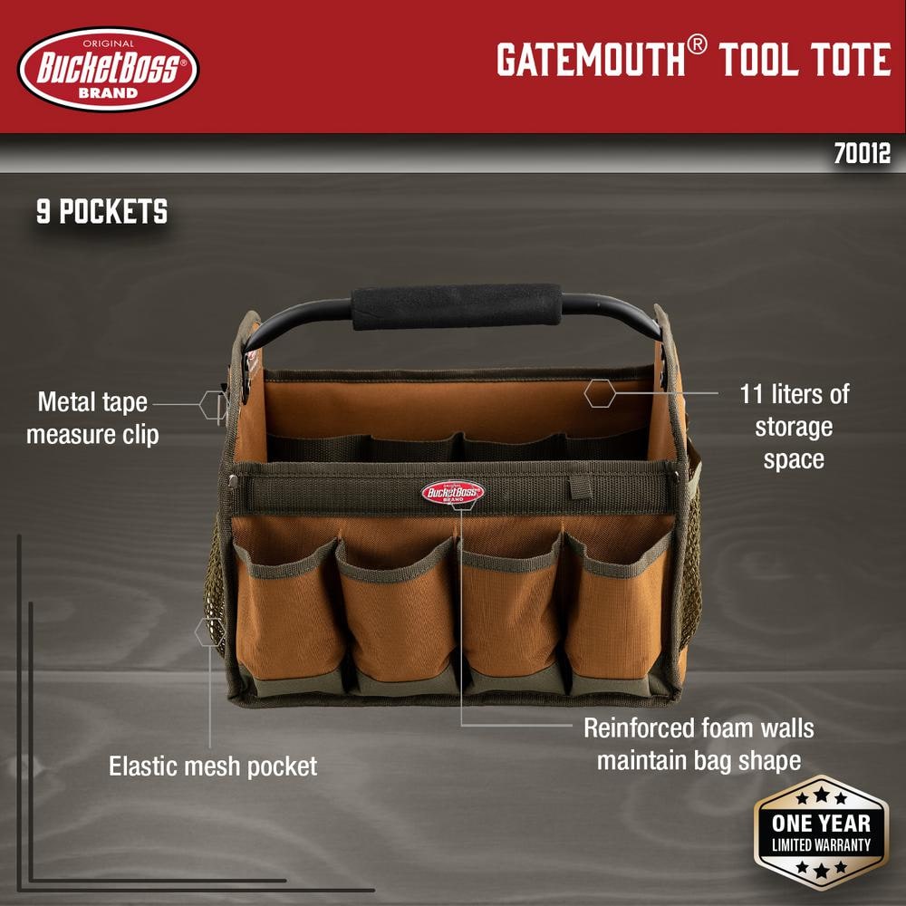 12 in. Open Top Tool Tote Bag - Hercitys