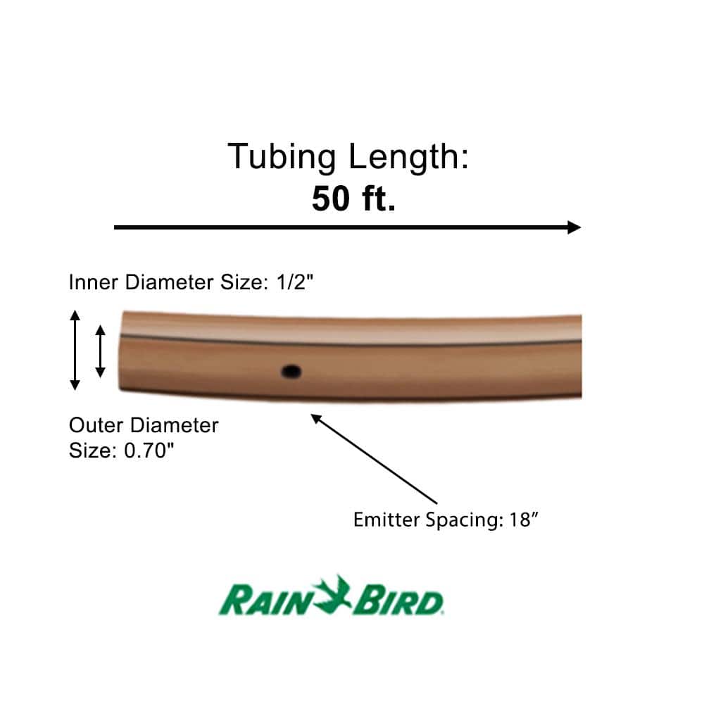 1/2 in. x 50 ft. Sub-Surface Drip Emitter Tubing with 18 in. Spacing - Hercitys