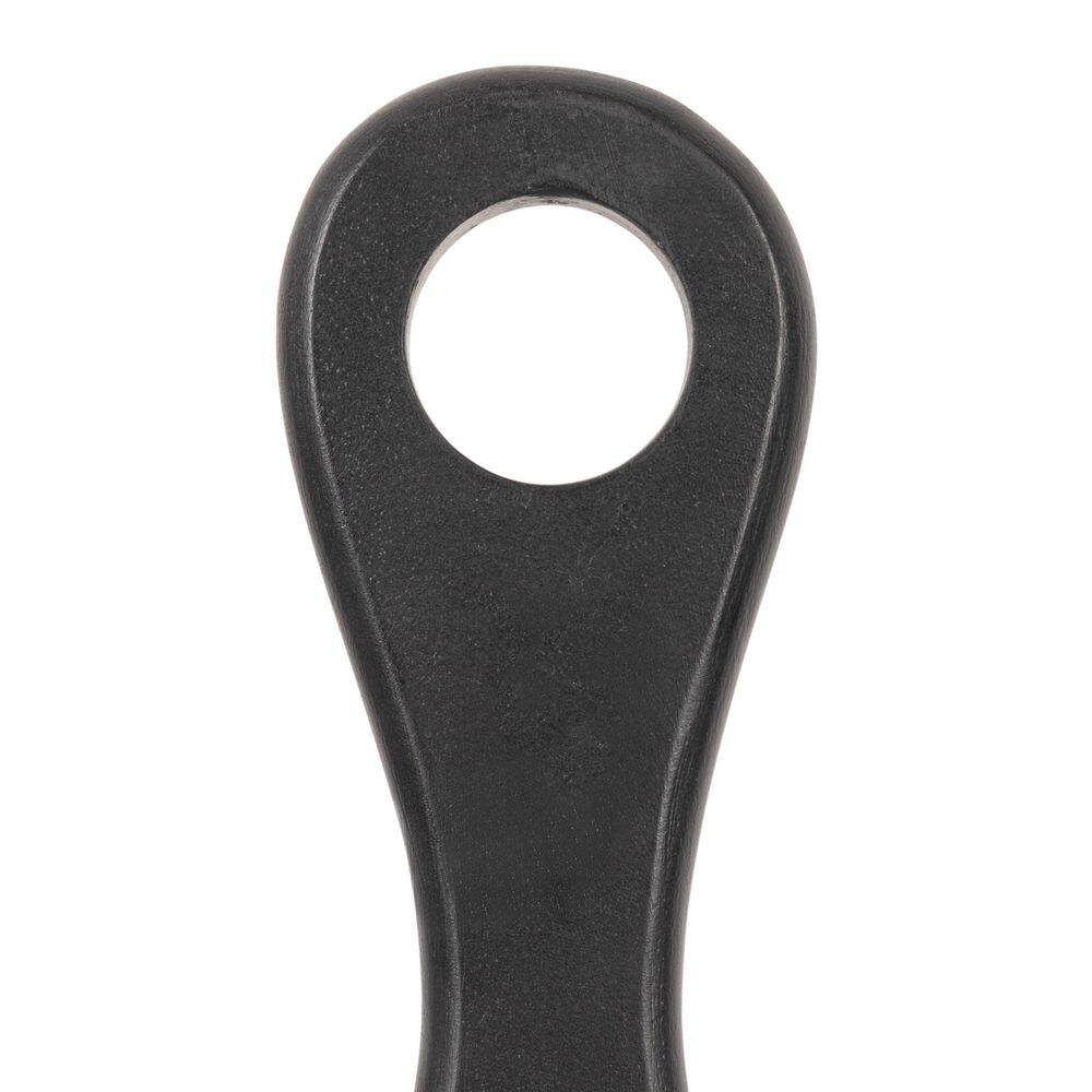 23.75 in. Black Round Acacia Wood Cheese and Cutting Board with Round Opening on Handle - Hercitys