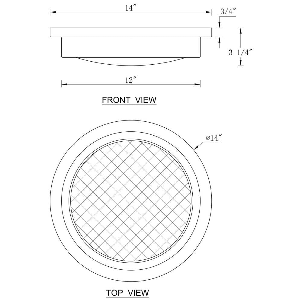 14 in. 1-Light Brushed Nickel Dimmable 30-Watt LED Flush Mount Ceiling Light with Glass Shade - Hercitys
