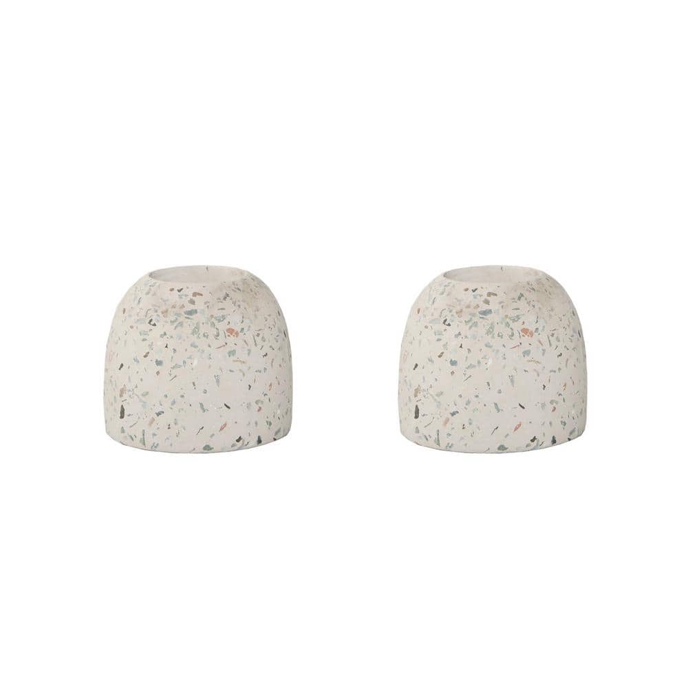 3.5 in. Terrazzo Vase Candle Holders Planters (Set of 2) - Hercitys