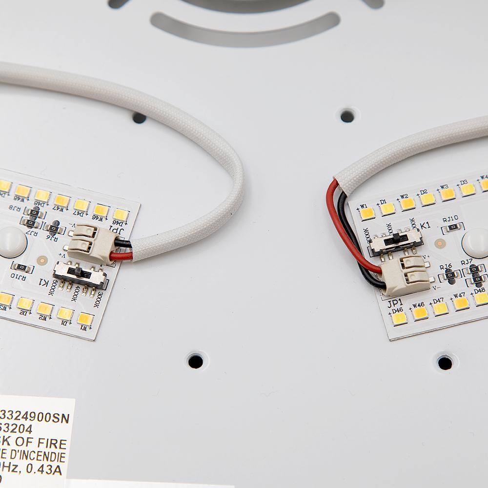 32 in. Black Oval LED Ceiling Mount Fixture, Dual Ring, Dimmable, 3 CCT Select 3000K to 5000K, 5500 Lumens - Hercitys