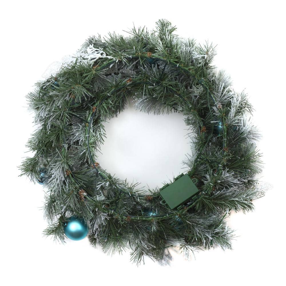 24 in. Artificial Tinkham Pine Wreath with LED Lights - Hercitys