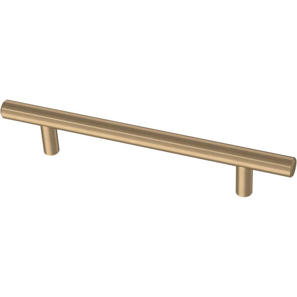 5-Pack Solid Bar 5-1/16 in. (128 mm) Modern Cabinet Pulls in Champagne Bronze with Antimicrobial Properties - Hercitys
