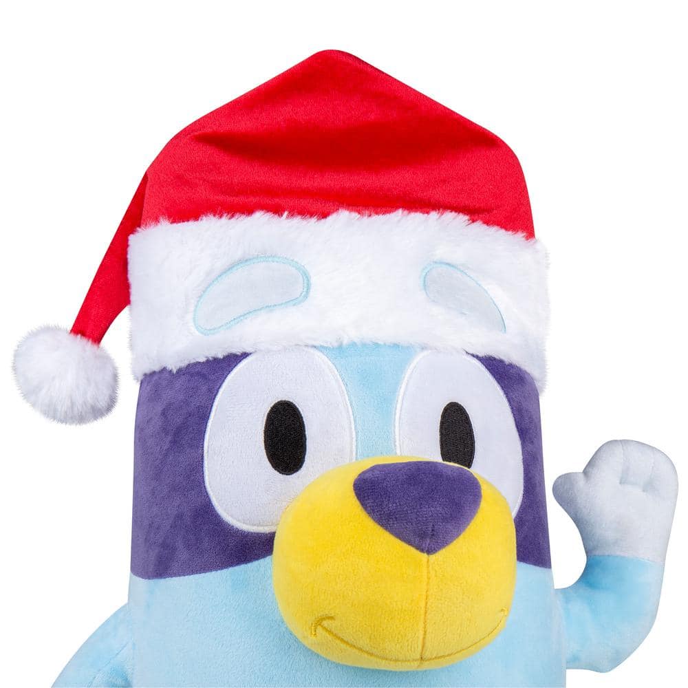 18.5 in. Tall Holiday Greeter-Bluey in Santa Hat - Hercitys