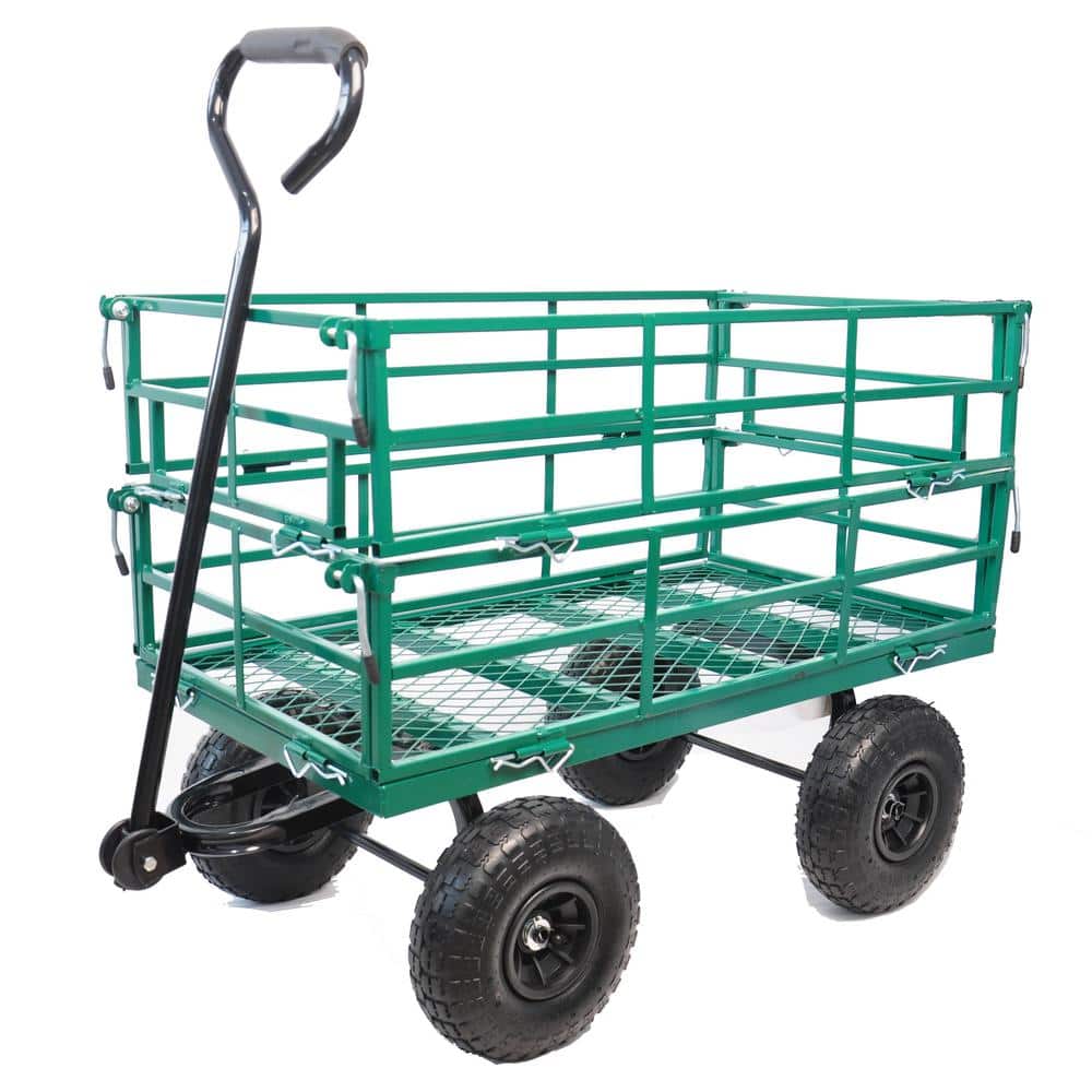 3 cu. ft. Green Steel Utility Garden Cart for 550 Ib. - Hercitys
