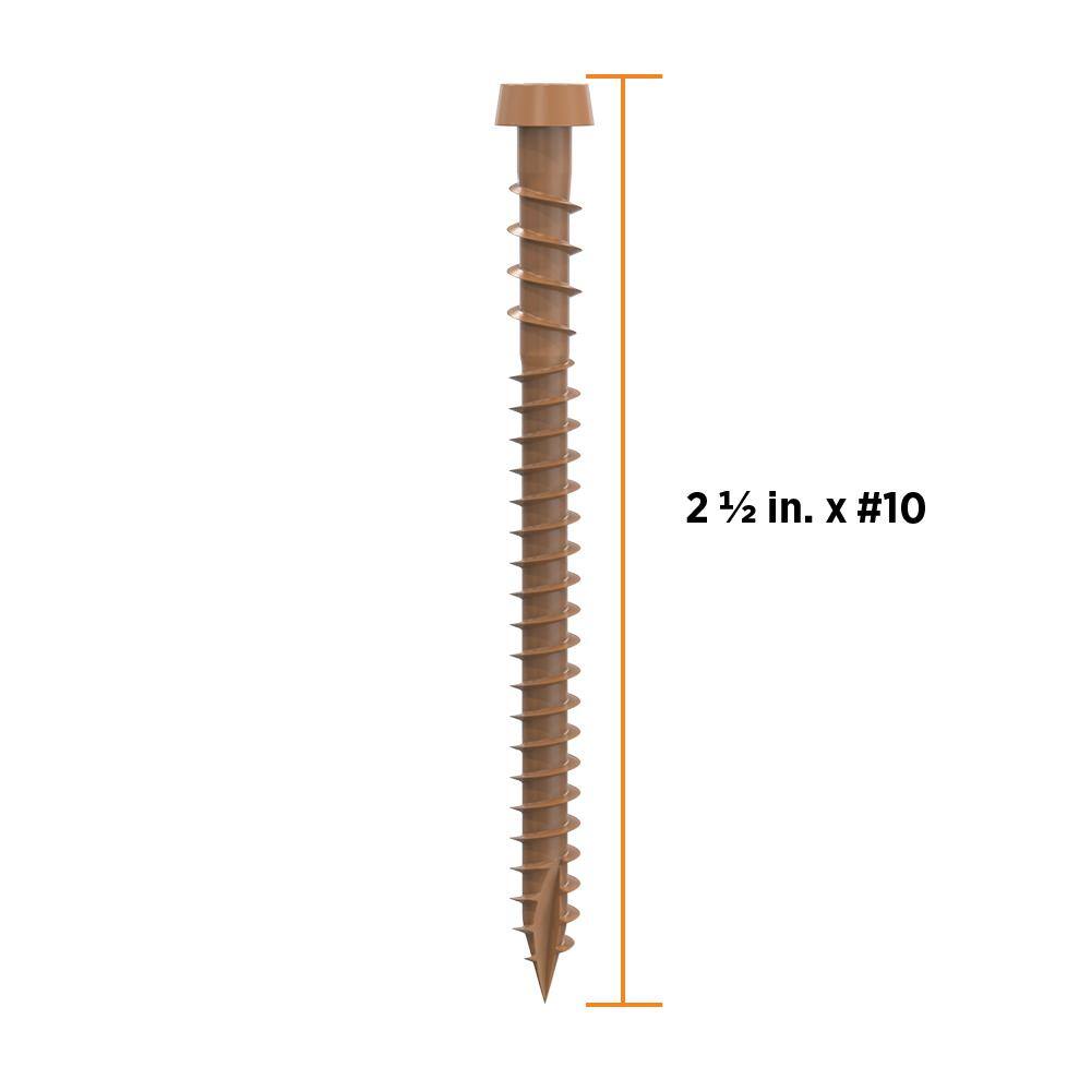 #10 2-1/2 in. Cedar Star Drive Trim-Head Composite Deck Screw (100-Count) - Hercitys