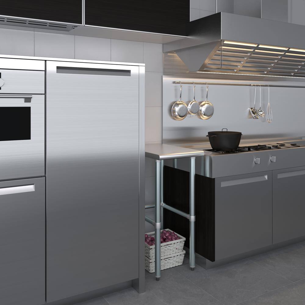 24 in. x 15 in. Stainless Steel Open Base Kitchen Utility Table Metal Prep Table - Hercitys