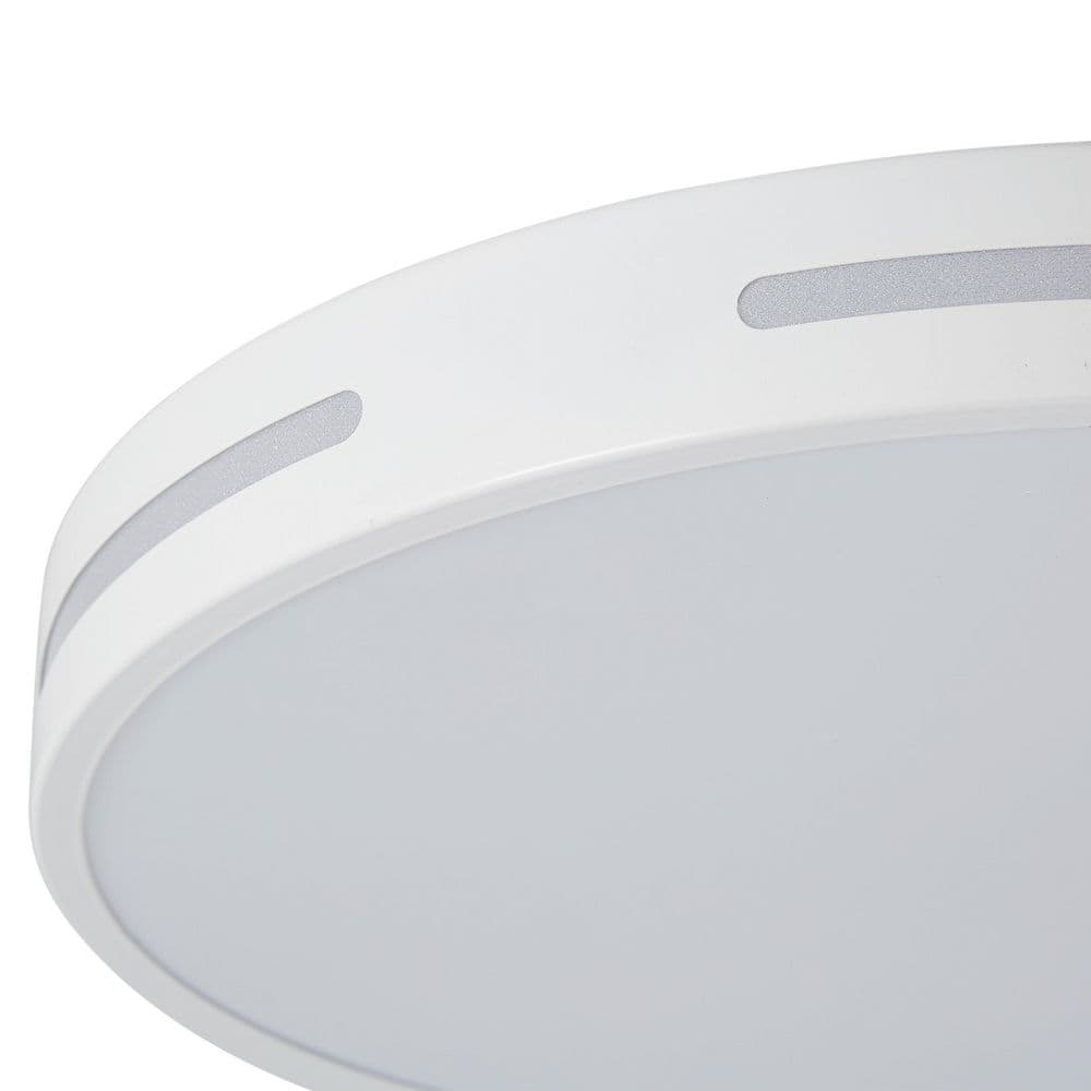 15.74 in. Round LED Flush Mount Ceiling Light 36-Watt Close to Ceiling Light with PS Shade, White - Hercitys
