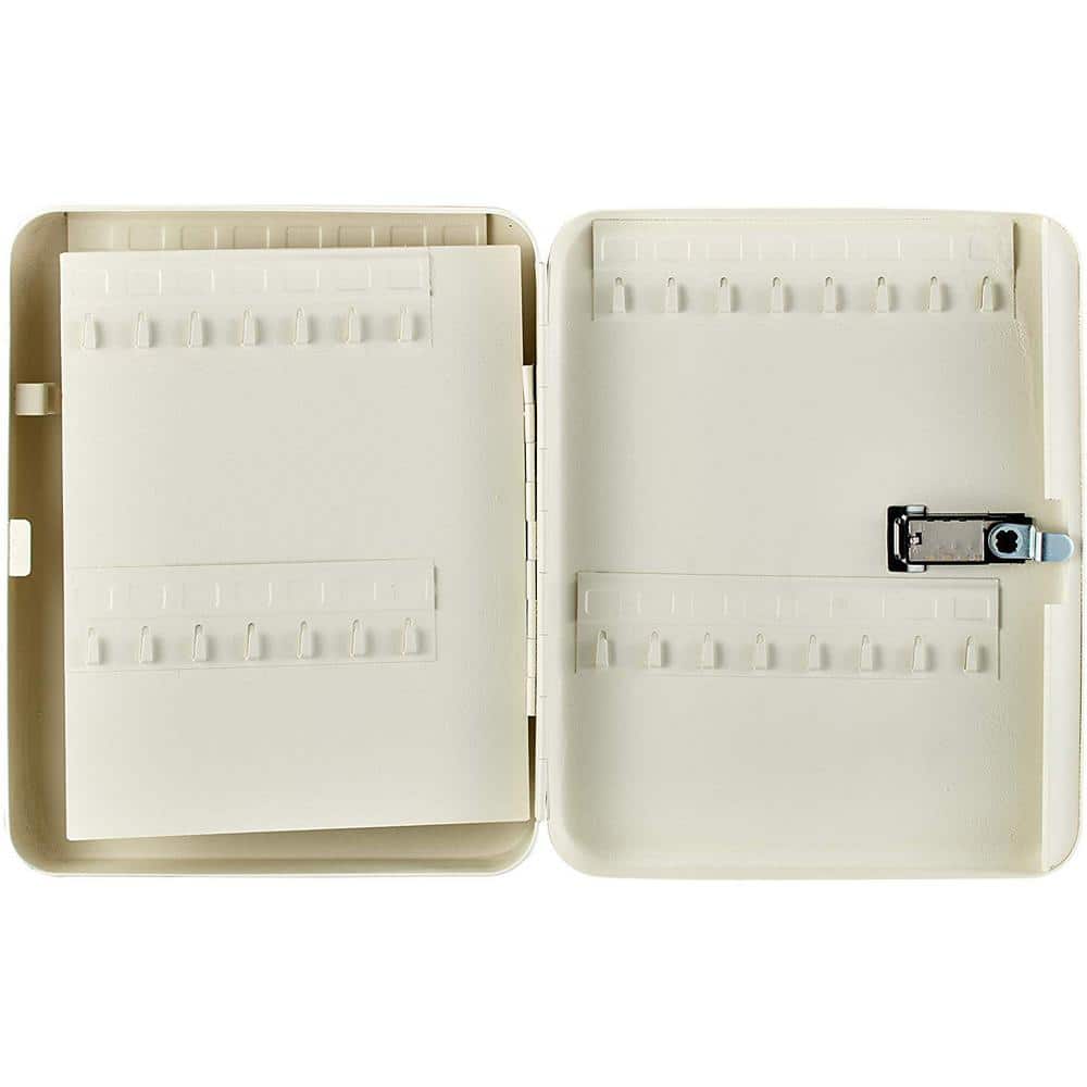 30-Key Steel Secure Safe Lock Box Key Cabinet with Combination Lock, White (2-Pack) - Hercitys
