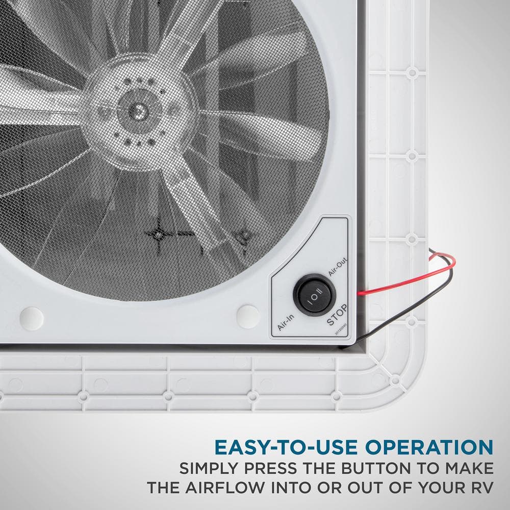 11 in. RV Exhaust Vent Fan with LED Light - Hercitys