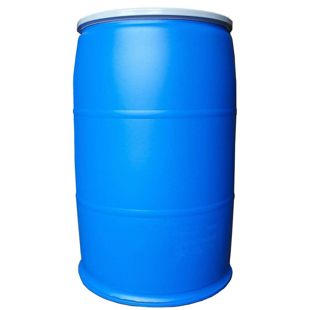 55 Gal. Open Top Plastic Industrial Drum with Lid and Lock-band -Off-color - Hercitys